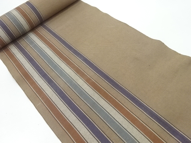 JAPANESE KIMONO / ANTIQUE BOLT FOR HASSUN OBI / WOVEN STRIPE